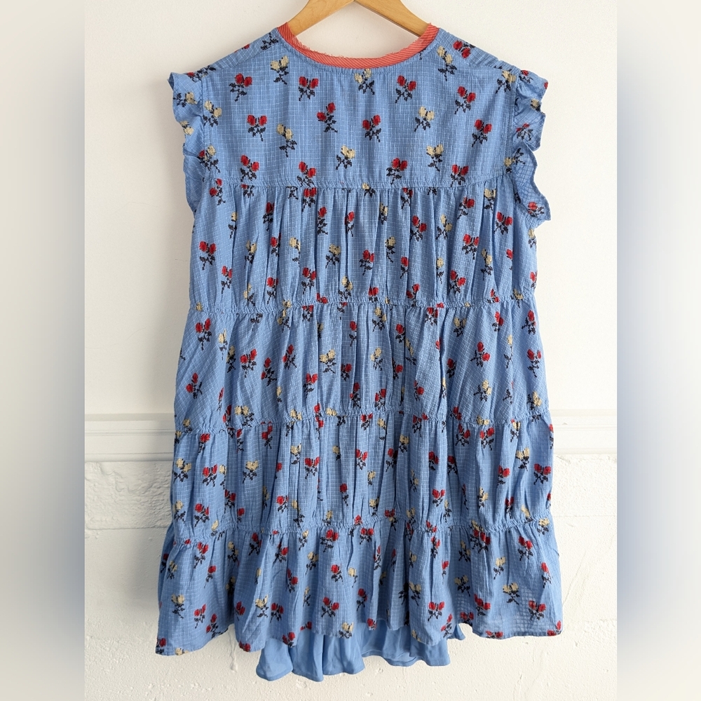 Free People • Sundown Mini Dress in Allure Blue Combo - Picture 5 of 9